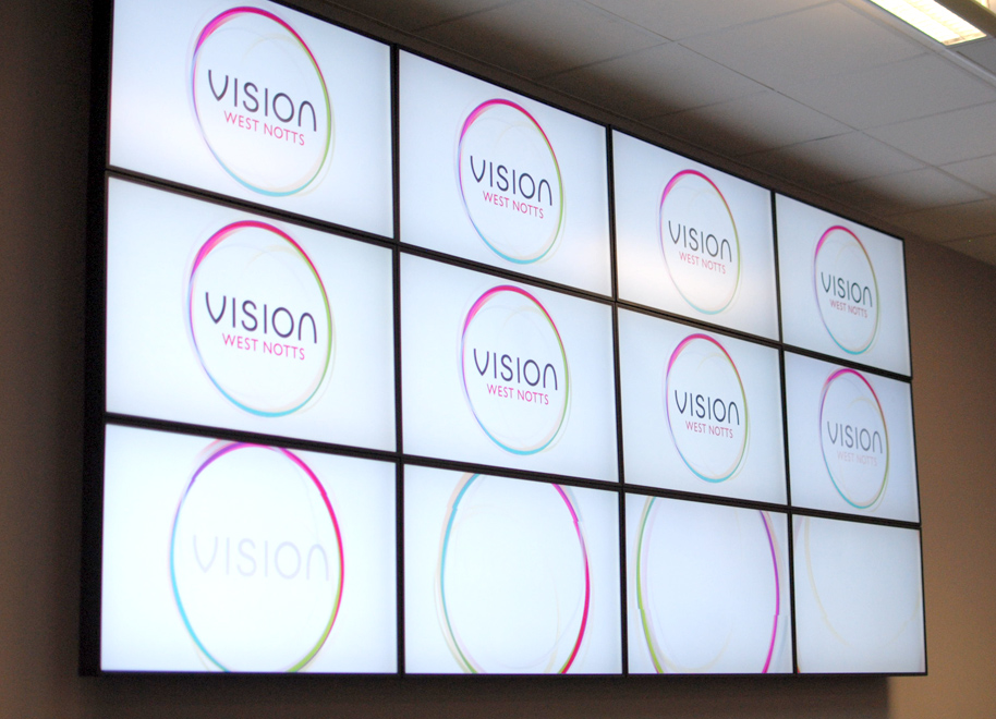Video wall at Vision West Notts