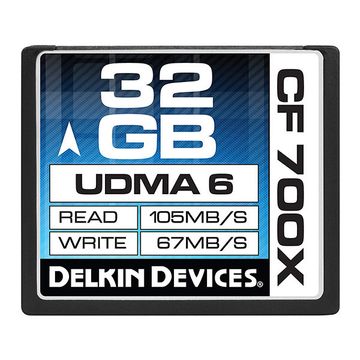 Delkin 32GB Compact Flash 700X 105MB/S Read 67MB/S Write Memory Card image 1