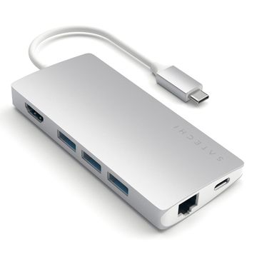 Satechi USB-C Multiport 4K Adapter with Ethernet V2 - Silver image 1