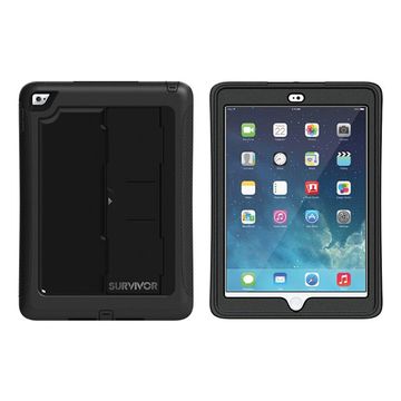 Griffin Survivor Slim Case for iPad Air 2 - Black/Black/Black image 1