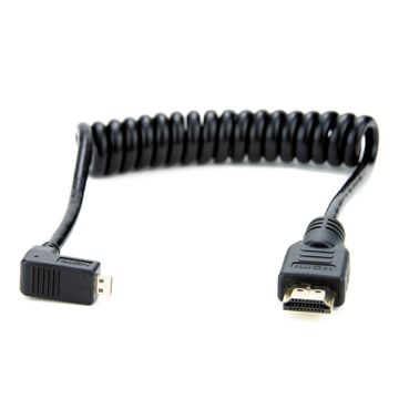 Atomos Coiled Right-Angle Micro HDMI to Full HDMI Cable image 1