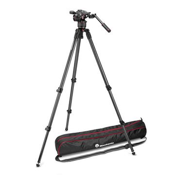 Manfrotto Nitrotech N8 Video Head w/ CF Single Legs Tripod and bag image 1