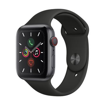 Apple Watch S5 44mm Space Grey Aluminium Case with Black Band + GPS image 1