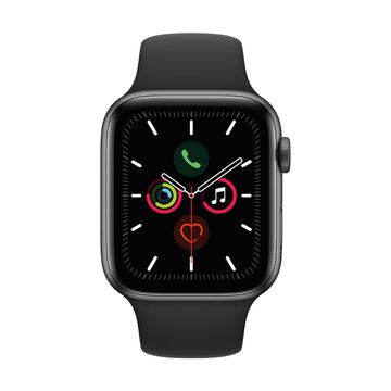 Apple Watch S5 44mm Space Grey Aluminium Case with Black Band + GPS image 2