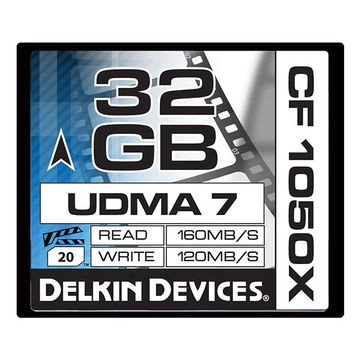 Delkin 32GB Compact Flash 1050X 4K Approved UDMA 7 Cinema Memory Card image 1
