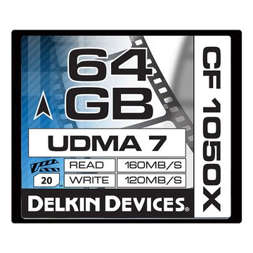 Delkin 64GB Compact Flash 1050X 4K Approved UDMA 7 Cinema Memory Card image 1