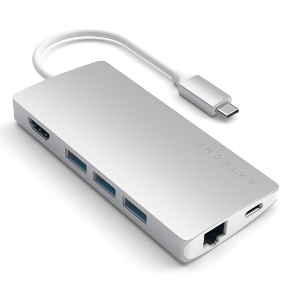 Satechi USB-C Multiport 4K Adapter with Ethernet V2 - Silver